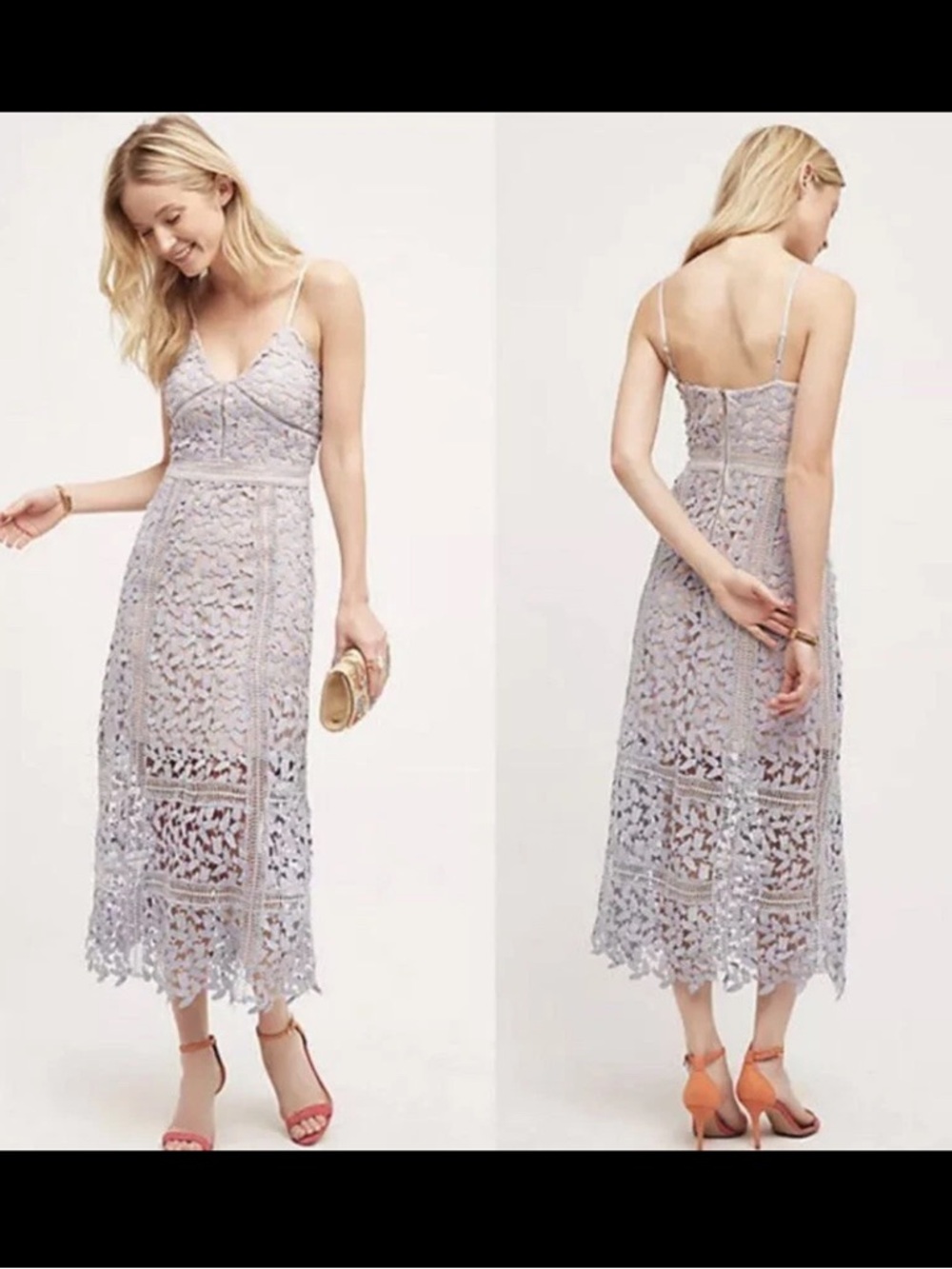 Elliatt Tingle Lace Overlay Midi Dress Lilac